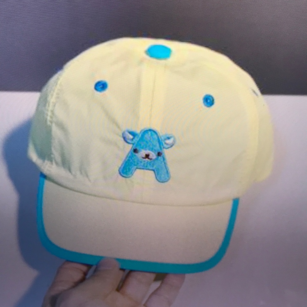 Yellow and Blue Cap with Bear Design